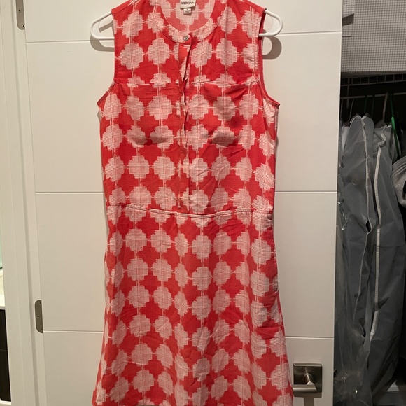 MERONA Geometric Summer One Piece Dress sleeveless shirt top vintage print SMALL - Picture 2 of 7